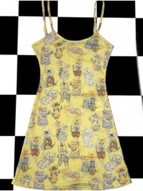 omighty Yellow Cat & Animal Print Cami